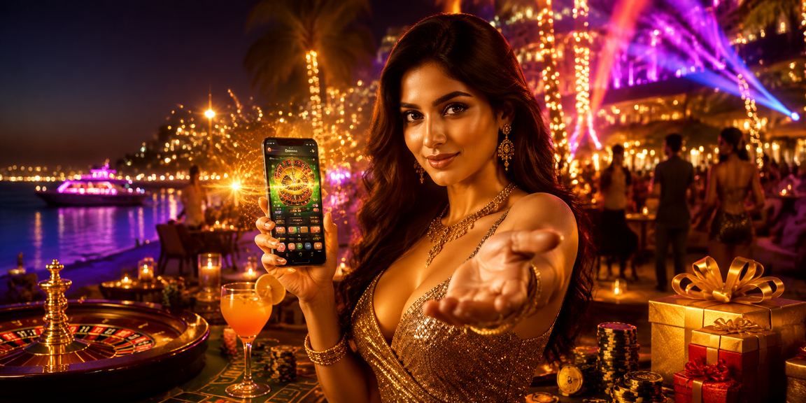Goa casino mobile app showing Bollywood style scene with vibrant colours and luxury