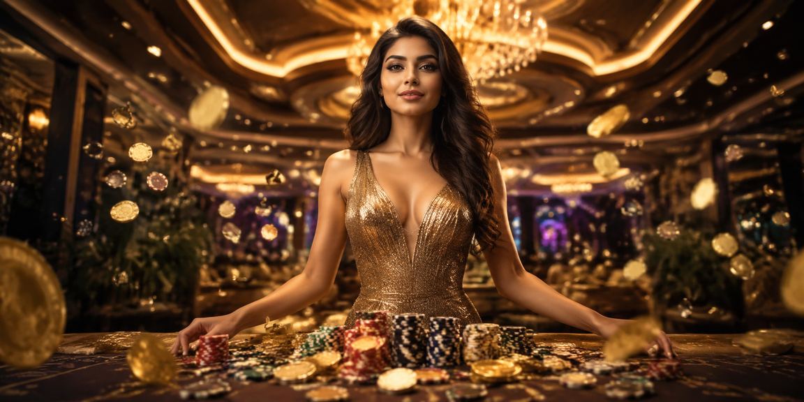 Indian woman using casino app on smartphone