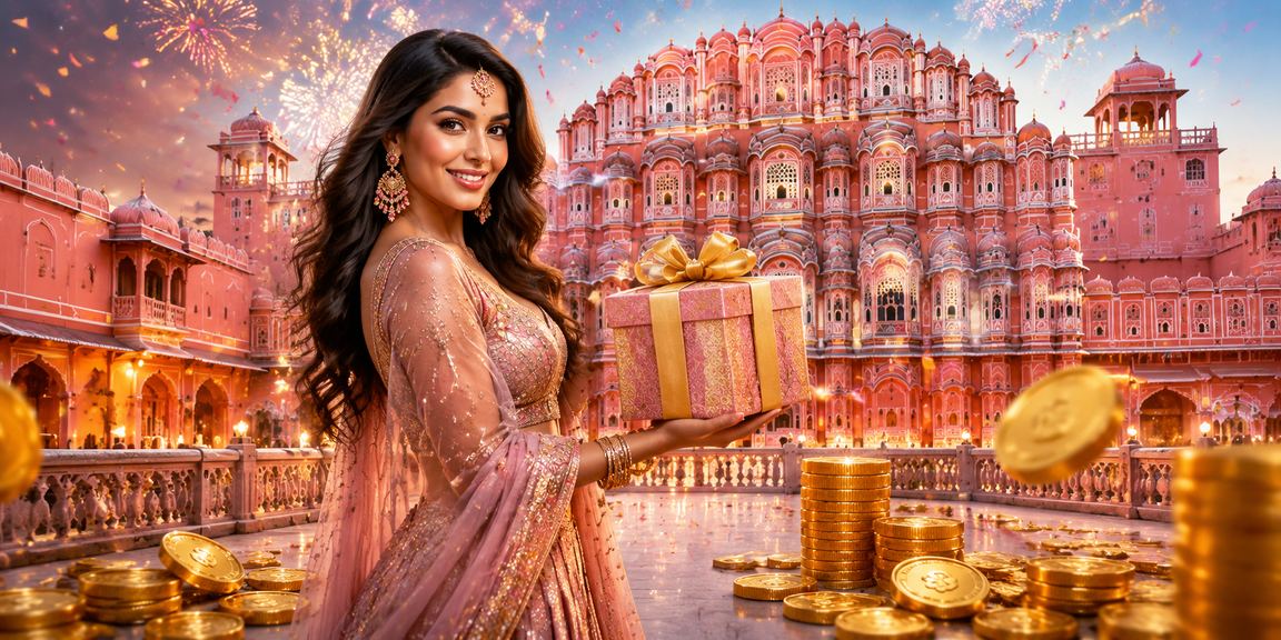 Jaipur Hawa Mahal and lottery scene